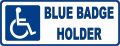 Vehicle Decal Blue Badge Holder 