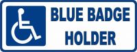 Vehicle Decal Blue Badge Holder 