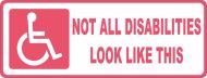 Vehicle Decal Not All Disabilities Look Like This (Pink)