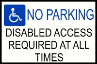 Disabled Parking Warning Sign