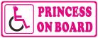 Princess On Board Car Sticker Disability Wheelchair Logo